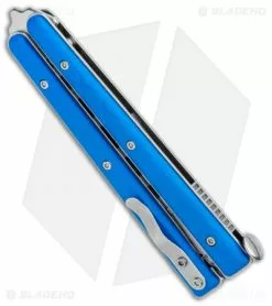 Boker Plus Mini Balisong Trainer Blue G-10 (3.25" Satin) 01BO716SOI 2 Boker Plus Mini Balisong Trainer Blue G-10 (3.25" Satin) 01BO716SOI -Bladehq Knives Sales Boker Plus Mini Balisong Trainer Blue G 10 Satin 01BO716SOI BHQ 99640 jr side