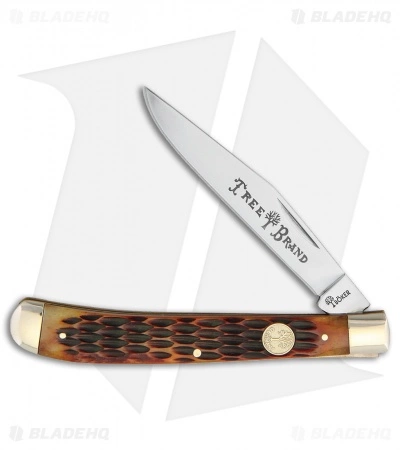Boker Slim Line Trapper 4" Brown Jigged Bone 110735 Boker Slim Line Trapper 4" Brown Jigged Bone 110735 -Bladehq Knives Sales Boker Slim Line Trapper Brown Bone BHQ 115177 jr