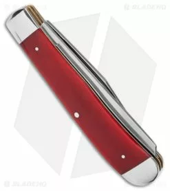 Boker Trapper Traditional Pocket Knife Smooth Red Bone (3.2" Satin) -Bladehq Knives Sales Boker Trapper Traditional Pocket Knife Smooth Red Bone Satin D2 BHQ 146648 td side