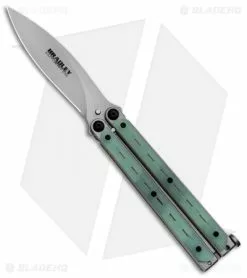 Bradley Kimura Butterfly Balisong Knife Natural Jade G-10 (3.9" Bead Blast)
