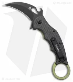 Brighten Blades Moonstruck Karambit Green Titanium W/ Carbon Fiber (2.5" Black)