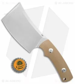 B'yond EDC Kleavr Fixed Blade Knife Tan G-10 (4.5" Stonewash) -Bladehq Knives Sales Byond EDC Kleavr Fixed blade Tan SW BHQ 145448 jr bottlecap