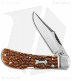 Case Cutlery Case Bose Locking Lanny's Clip Knife Brown Bone Standard Jig (3" Satin) 08838