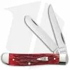 Case Cutlery Mini Trapper Pocket Knife 3.5" Dark Red Bone