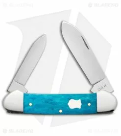 Case Cutlery Canoe Knife 3.6" Smooth Caribbean Blue Bone (62131 SS)