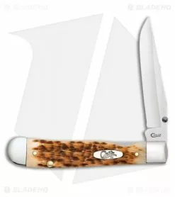 Case Cutlery Case Kickstart TrapperLock Assisted Knife Amber Bone Peach Seed Jig (6154AC CV)