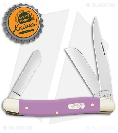 Case Medium Stockman Pocket Knife 3.5" Lilac Synthetic (4318 SS) 39162 Case Medium Stockman Pocket Knife 3.5" Lilac Synthetic (4318 SS) 39162 -Bladehq Knives Sales Case Knives Stockman Lilac Synthetic SS BHQ 123185 jr bottlecap
