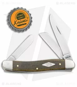 Case Knives Case Medium Stockman Knife 3.6" Black/Green Canvas Micarta (10318 SS) -Bladehq Knives Sales Case Medium Stockman Black Green Canvas Micarta SS BHQ 140647 jr bottlecap