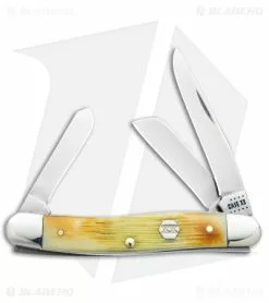 Case Knives Case Medium Stockman Knife Burnt Cream Bone Barnboard Jig (2.5" Polish) 36721