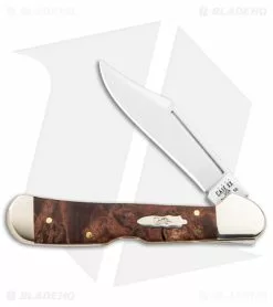 Case Knives Case Mini CopperLock Knife 3.6" Brown Maple Burl Wood (71749L SS) 64067