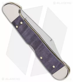 Case Knives Case Mini CopperLock Knife 3.6" Smooth Purple Curly Maple (71749L SS) 80545 -Bladehq Knives Sales Case Mini CopperLock Smooth Purple Curly Maple SS BHQ 140684 jr side