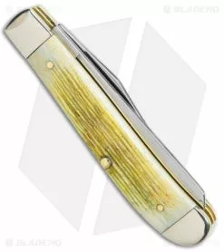 Case Mini Trapper Knife Burnt Cream Bone Barnboard Jigged (2.7" Polish) 36725 2 Case Mini Trapper Knife Burnt Cream Bone Barnboard Jigged (2.7" Polish) 36725 -Bladehq Knives Sales Case Mini Trapper Burnt Cream Bone Barnboard Jigged SS BHQ 138448 jr side