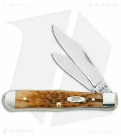 Case Cutlery Case Small Swell Center Jack Knife 3" Amber Bone/Peach Seed Jig (6225 1/2 SS)
