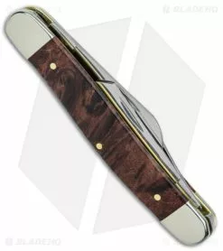 Case Knives Case Stockman Knife 3.85" Brown Maple Burl Wood (7347 SS) 64065 -Bladehq Knives Sales Case Stockman Brown Maple Burl Wood SS BHQ 140672 jr side