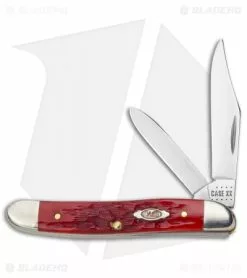 Case Cutlery Case Texas Jack Knife 3.375" Peach Seed Jigged Dark Red Bone (62087 CV) 31955