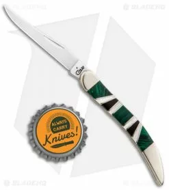 Case Cutlery Case Texas Toothpick 3" Exotic Green Malachite/MOP (EX10096 SS) 11153 3 Case Cutlery Case Texas Toothpick 3" Exotic Green Malachite/MOP (EX10096 SS) 11153 -Bladehq Knives Sales Case Texas Toothpick Exotic Green Malachite MOP 11153 BHQ 84459 jr bottlecap