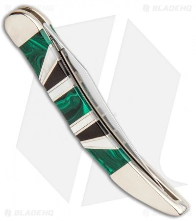 Case Texas Toothpick 3" Exotic Green Malachite/MOP (EX10096 SS) 11153 Case Cutlery Case Texas Toothpick 3" Exotic Green Malachite/MOP (EX10096 SS) 11153 -Bladehq Knives Sales Case Texas Toothpick Exotic Green Malachite MOP 11153 BHQ 84459 jr side