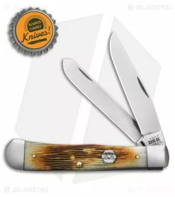 Case Knives Case Trapper Knife Burnt Cream Bone Barnboard Jig (3.25" Polish) 36720 -Bladehq Knives Sales Case Trapper Knife Burnt Cream Bone Barnboard Jigged BHQ 138443 td size