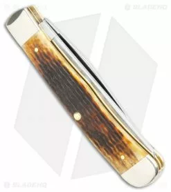 Case Cutlery Case Trapper Traditional Knife 4.125" Antique Corn Cob Jigged Bone (6254 SS) -Bladehq Knives Sales Case Trapper Traditional Antique Corn Cob Jigged Bone SS 27899 BHQ 107863 jr side