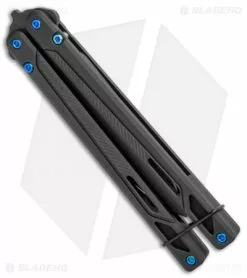 Elite Outfitting Solutions Inc. EOS Serpent Balisong Butterfly Knife Black Ti (4.1" Black DLC) -Bladehq Knives Sales EOS Serpent Balisong Butterfly Black Ti Black DLC BHQ 91916 jr side