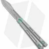 EOS Trident Balisong Butterfly Knife Gray Titanium W/ Green (4.5" SW S30V)