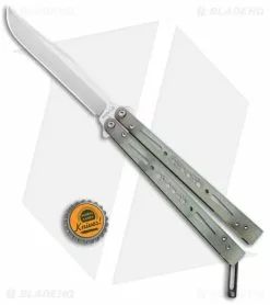 EPS Knives Wraith Butterfly Knife Jade G-10 (4.6" Satin) -Bladehq Knives Sales EPS Knives Butterfly Wraith Jade G 10 Satin BHQ 134712 jr bottlecap