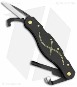 Flexcut Pocket Jack For Carvin' Pocket Knife Black Gold Aluminum (4-in-1) JKN89