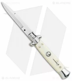 Frank B. 7.5" Italian Stiletto Automatic Knife Sim Ivory (3.5" Polish Bayonet)