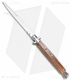 Frank B. 13" Italian Stiletto Bayonet Automatic Knife Wood (6" Satin)