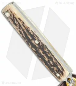 Great Eastern Cutlery GEC #05 Keychain Knife Sambar Stag (1.5" Plain) 052121 Sambar Stag -Bladehq Knives Sales GEC 05 Keychain Knife Sambar Stag Plain BHQ 134854 jr spine