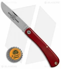 Great Eastern Cutlery GEC #71 Farm & Field Bull Nose Slip Joint Red Linen Micarta (3.1" Satin) 715118 -Bladehq Knives Sales GEC 71 Farm Field Bull Nose Red Linen Micarta satin BHQ 84406 er bottlecap