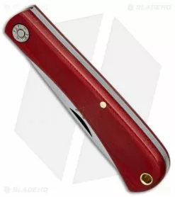 Great Eastern Cutlery GEC #71 Farm & Field Bull Nose Slip Joint Red Linen Micarta (3.1" Satin) 715118 -Bladehq Knives Sales GEC 71 Farm Field Bull Nose Red Linen Micarta satin BHQ 84406 er spine
