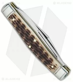 Great Eastern Cutlery GEC #81 Northfield UN-X-LD Bull Moose Pocket Knife 3.8" Amber Jigged Bone 811217 -Bladehq Knives Sales GEC 81 Northfield UN X LD Bull Moose Amber Jigged Bone 811217 BHQ 77816 jr side