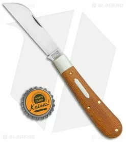 Great Eastern Cutlery GEC #93 Tidioute Cutlery Ram's Foot Pocket Knife 3.8" Natural Micarta 933119 -Bladehq Knives Sales GEC 93 Tidioute Cutlery Natural Micarta Satin 933119 BHQ 99293 jr bottlecap