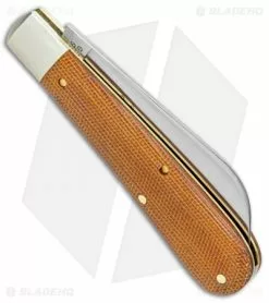 Great Eastern Cutlery GEC #93 Tidioute Cutlery Ram's Foot Pocket Knife 3.8" Natural Micarta 933119 -Bladehq Knives Sales GEC 93 Tidioute Cutlery Natural Micarta Satin 933119 BHQ 99293 jr side