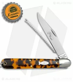 Great Eastern Cutlery GEC Fish Keeper Pocket Knife Tortoise Shell Acrylic (3.5" Satin) 651222SS -Bladehq Knives Sales GEC Fish Keeper Tortoise Shell Acrylic Satin BHQ 147886 jr bottlecap