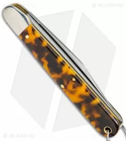 Great Eastern Cutlery GEC Fish Keeper Pocket Knife Tortoise Shell Acrylic (3.5" Satin) 651222SS -Bladehq Knives Sales GEC Fish Keeper Tortoise Shell Acrylic Satin BHQ 147886 jr side