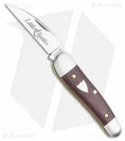 Great Eastern Cutlery GEC Tidioute Cutlery Little Rattler Traditional Pocket Knife Red Coral Micarta