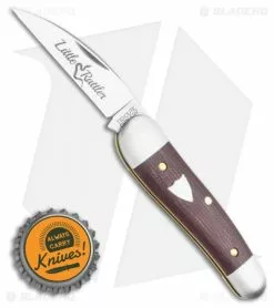 Great Eastern Cutlery GEC Tidioute Cutlery Little Rattler Traditional Pocket Knife Red Coral Micarta -Bladehq Knives Sales GEC Little Rattler Red Coral Canvas Micarta Slipjoint 190120 BHQ 118295 LS Bottlecap