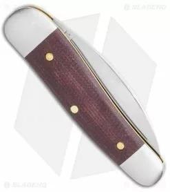 Great Eastern Cutlery GEC Tidioute Cutlery Little Rattler Traditional Pocket Knife Red Coral Micarta -Bladehq Knives Sales GEC Little Rattler Red Coral Canvas Micarta Slipjoint 190120 BHQ 118295 LS Side