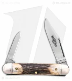 Great Eastern Cutlery GEC Northfield UN-X-LD Cutlery White Owl 3.25" Pocket Knife Sambar Stag