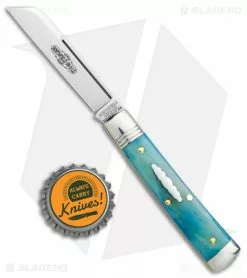 Great Eastern Cutlery GEC Northfield UN-X-LD Wharncliffe Pocket Knife Blue Camel Bone (3.75" Satin) -Bladehq Knives Sales GEC Northfield UN X LD Blue Smooth Camel Bone BHQ 139752 jr bottlecap