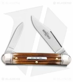 Great Eastern Cutlery GEC Northfield UN-X-LD Cutlery White Owl 3.25" Pocket Knife Cowhide Jigged Bone