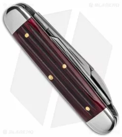 Great Eastern Cutlery GEC Tidioute Cutlery #35 American Ranch Knife Ox Blood Jigged Bone (2.65" Satin) -Bladehq Knives Sales GEC Tidioute Cutlery American Ranch Knife Ox Blood Jigged Bone 2in Satin BHQ 167473 td side