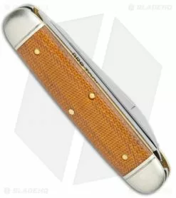 Great Eastern Cutlery GEC Tidioute Cutlery Beer & Sausage 3.75" Pocket Knife Natural Canvas Micarta -Bladehq Knives Sales GEC Tidioute Cutlery Beer and Sausage Natural Canvas Micarta BHQ 116302 jr side