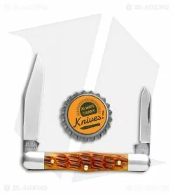 Great Eastern Cutlery GEC Tidioute Cutlery Conductor 3.25" Pocket Knife Antique Autumn Jigged Bone -Bladehq Knives Sales GEC Tidioute Cutlery Conductor Pocket Knife Antique Autumn Jigged Bone 331220 BHQ 115475 LS Bottlecap 2