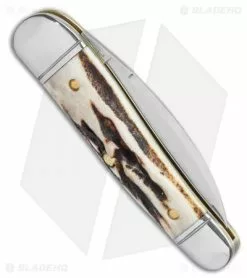 Great Eastern Cutlery GEC Tidioute Cutlery Little Rattler Traditional Knife Sambar Stag (2" Satin) -Bladehq Knives Sales GEC Tidioute Cutlery Little Rattler Traditional Pocket Knife Sambar Stag BHQ 119369 LS Side