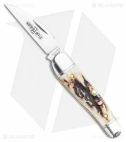 Great Eastern Cutlery GEC Tidioute Cutlery Little Rattler Traditional Knife Sambar Stag (2" Satin)