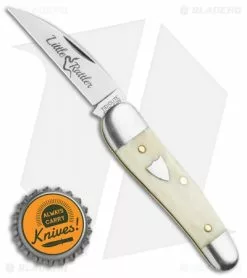 Great Eastern Cutlery GEC Tidioute Cutlery Little Rattler Traditional Pocket Knife Smooth White Bone -Bladehq Knives Sales GEC Tidioute Cutlery Little Rattler Traditional Pocket Knife Smooth White Bone BHQ 118537 LS Bottlecap 2