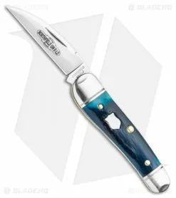 Great Eastern Cutlery GEC Northfield UN-X-LD Little Rattler Knife Blue Teal Natural Bone (2" Satin)